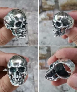 Anillo de calavera plata muchas vista