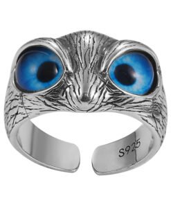 Anillo búho ojos azules demo