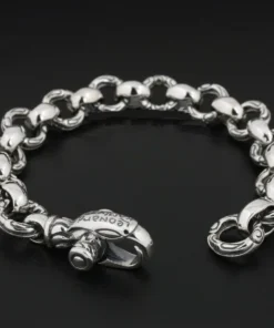 Pulsera de plata ancha hombre demo