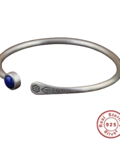 Pulsera de plata lapis lazuli brazalete demo