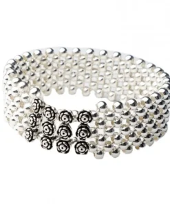 Pulsera cuentas plata mujer demo